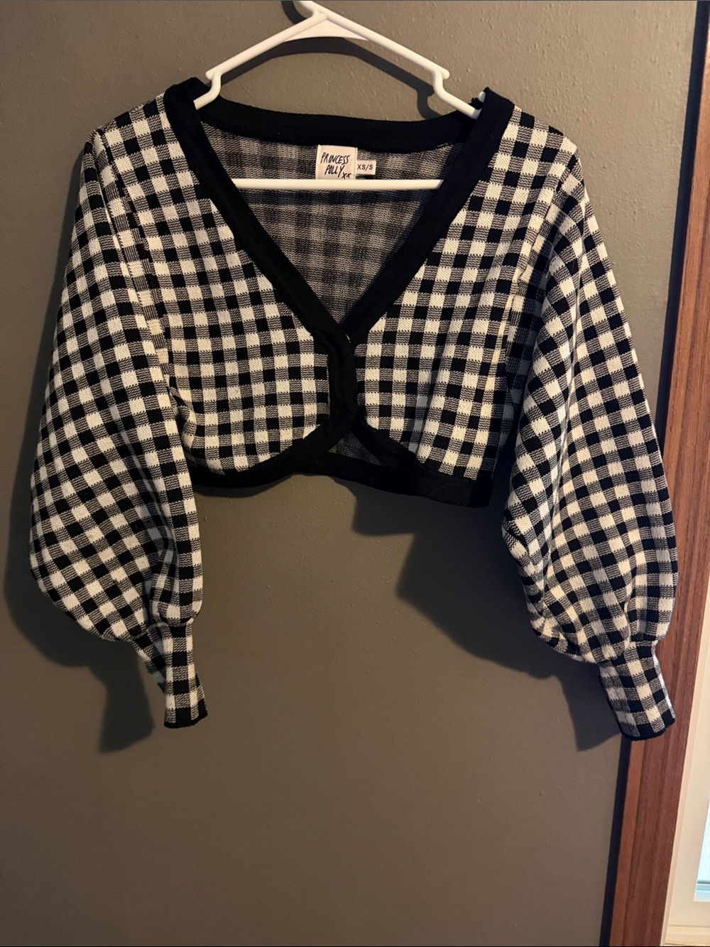 Princess polly Black and White Rosalie cropped cardigan